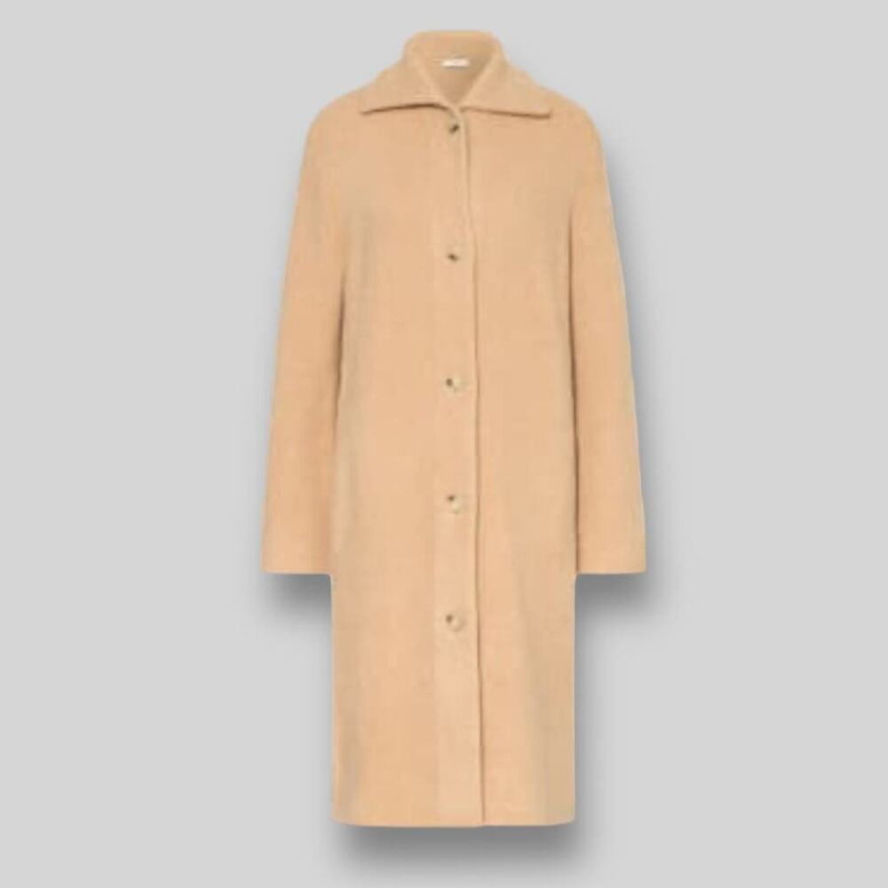VINCE Wool Alpaca Cardigan Coat in Cream | Size L